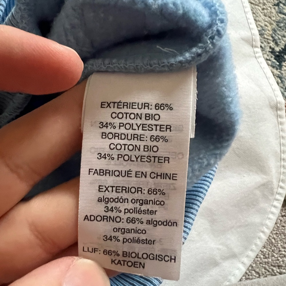 Vuori Restore Full Zip hoodie in the color “spring” blue. - Picture 8 of 8